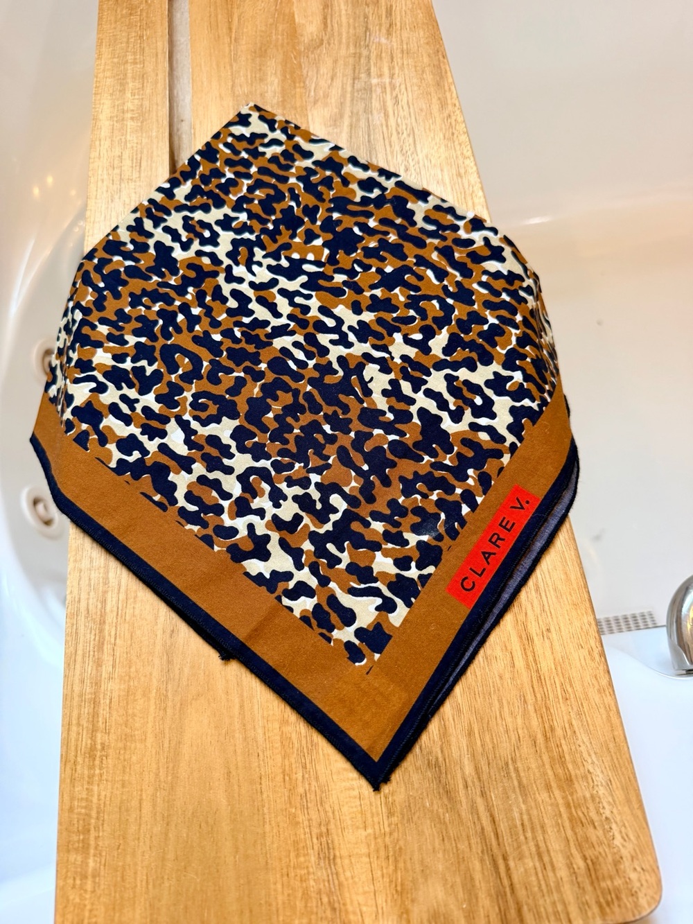 Clare V Bandana - Caramel Multi Double Jag $75 NWT